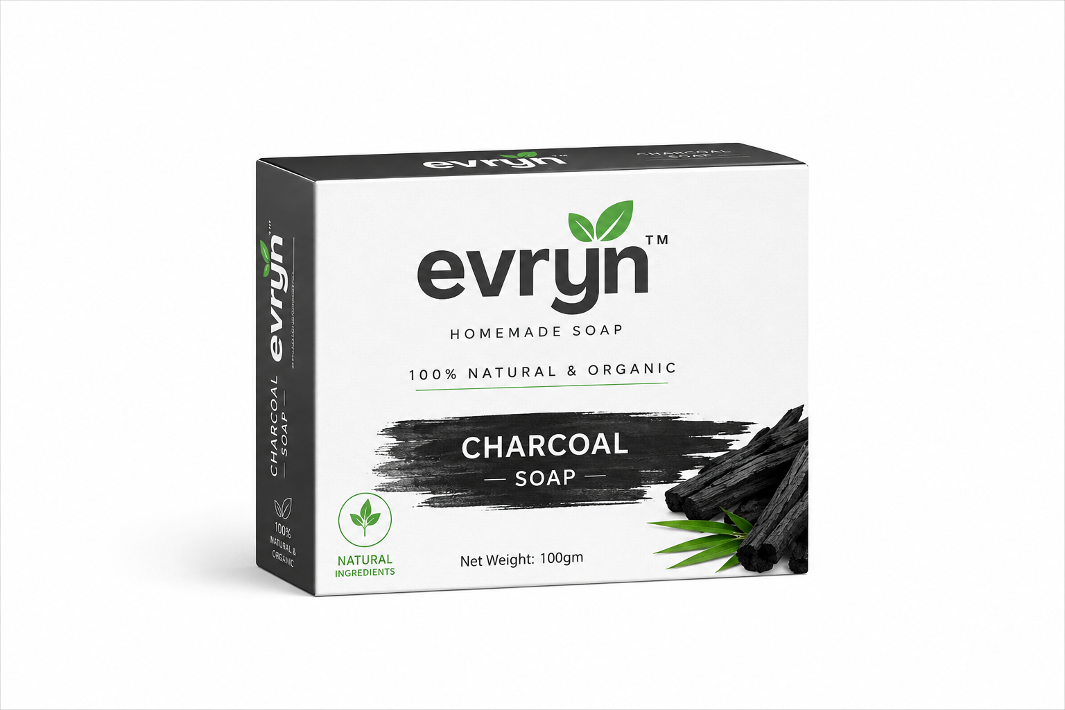 Charcoal soap with Gaumya Bhasma & Aloe Vera