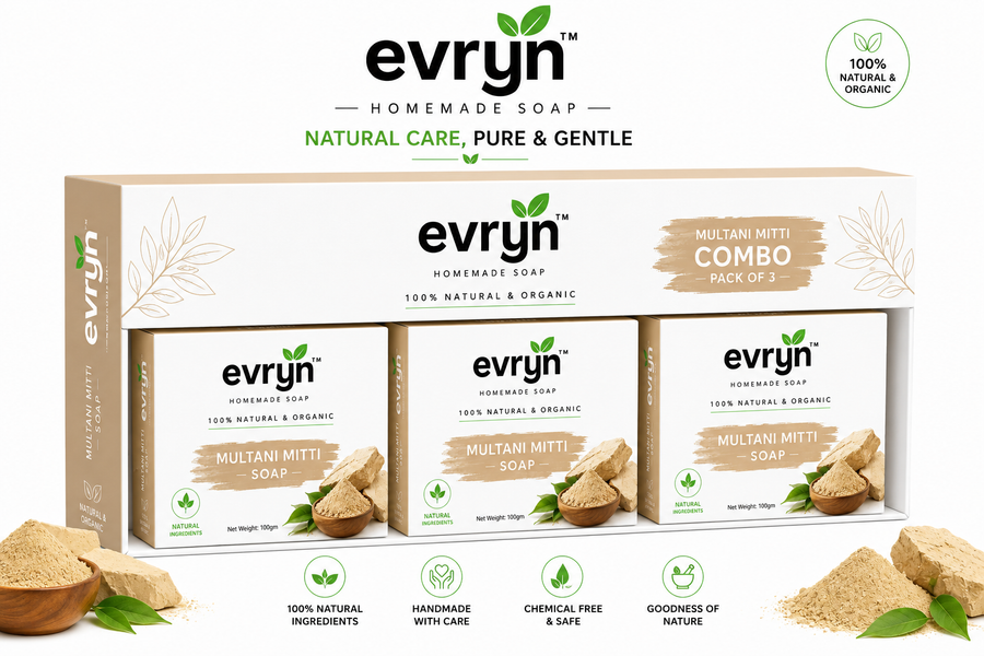 Combo of 3 - Multani Mitti soap with Aloe Vera & Vitamin E