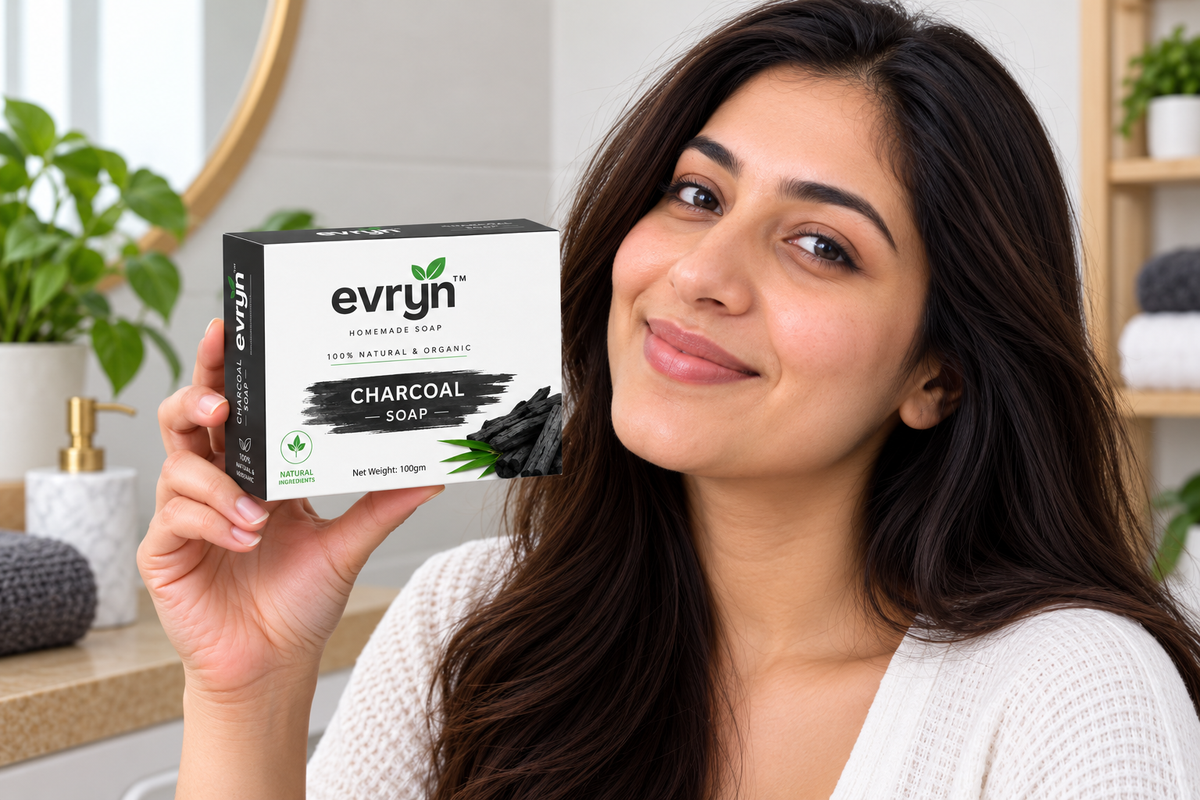 Charcoal soap with Gaumya Bhasma & Aloe Vera